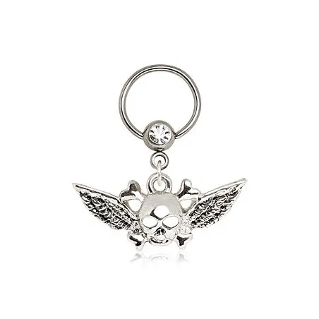 Piercing anneau captif tête de mort