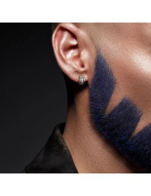 Paire Boucles d'oreille anneaux acier argenté 3 strass