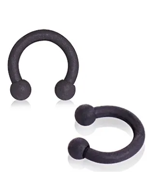 Piercing fer à cheval noir mat
