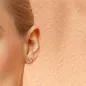 Paire Boucles d'oreille clous coeur doré avec strass