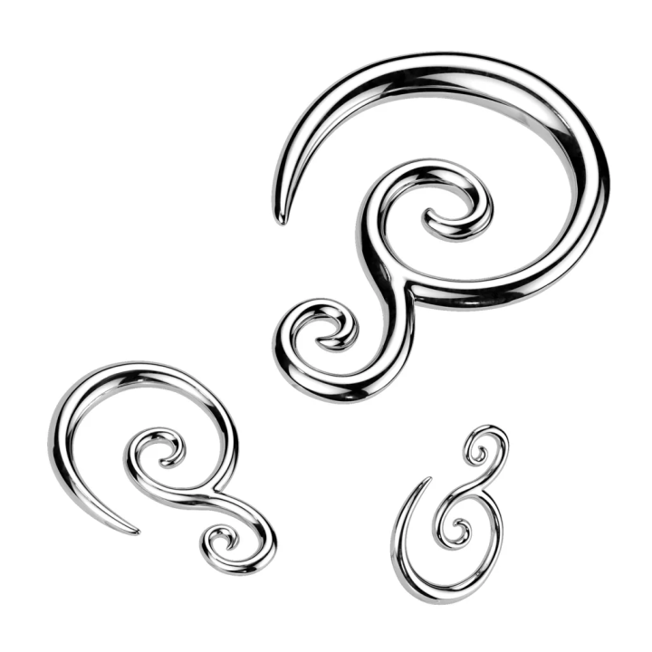 Piercing écarteur double spirale