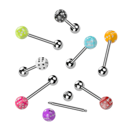 Piercing Langue Dé Coloré Bulle