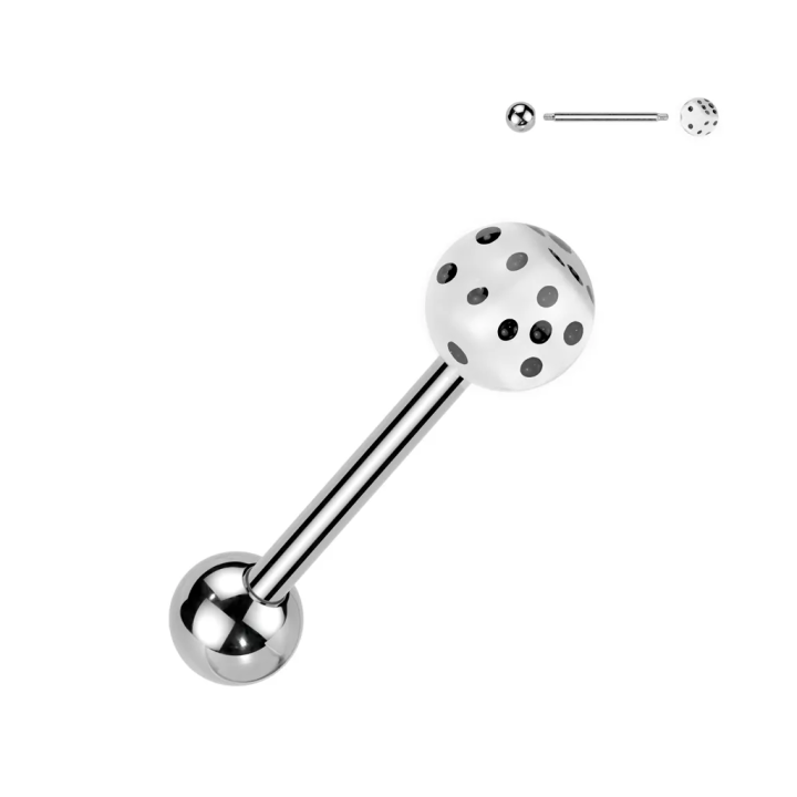 Piercing Langue Dé Coloré Bulle