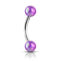 Piercing arcade acier boules métallisées violet