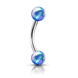 Piercing arcade acier boules métallisées bleu