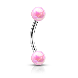 Piercing arcade acier boules métallisées rose