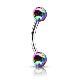 Piercing arcade acier boules métallisées rainbow