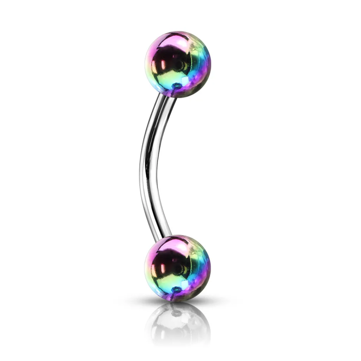 Piercing arcade acier boules métallisées rainbow