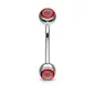 Piercing arcade acier boules oeil rouge