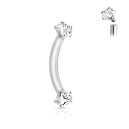 Piercing arcade zircon étoile acier