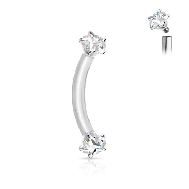 Piercing arcade zircon étoile acier