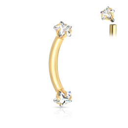 Piercing arcade zircon étoile acier doré