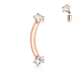 Piercing arcade zircon étoile acier rosé