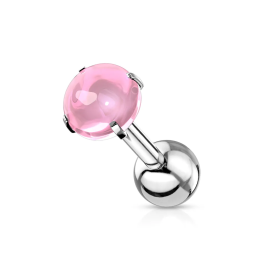 Piercing cartilage hélix à cabochon rose