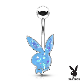 Piercing nombril Playboy lapin opalescent turquoise