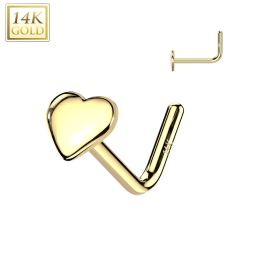 Piercing nez Or jaune 14 carats coeur