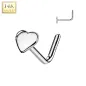 Piercing nez Or blanc 14 carats coeur