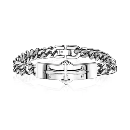Bracelet acier inoxydable Croix Mediévale