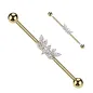 Piercing industriel éventail marquise en acier chirurgical doré