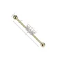 Piercing industriel éventail marquise en acier chirurgical doré