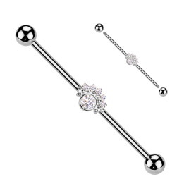 Piercing industriel zircon rond et éventail en acier chirurgical