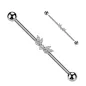 Piercing industriel zircons marquise ailes en acier chirurgical