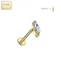 Piercing nez push-in en or jaune 14K zircon marquise