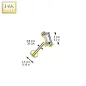 Piercing nez push-in en or jaune 14K zircon baguette