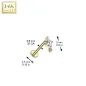 Piercing nez push-in en or jaune 14K zircon lance