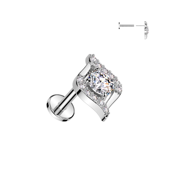 Piercing oreille en acier embout push-in œil égyptien