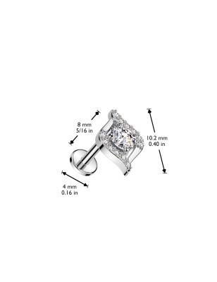 Piercing oreille en acier embout push-in œil égyptien