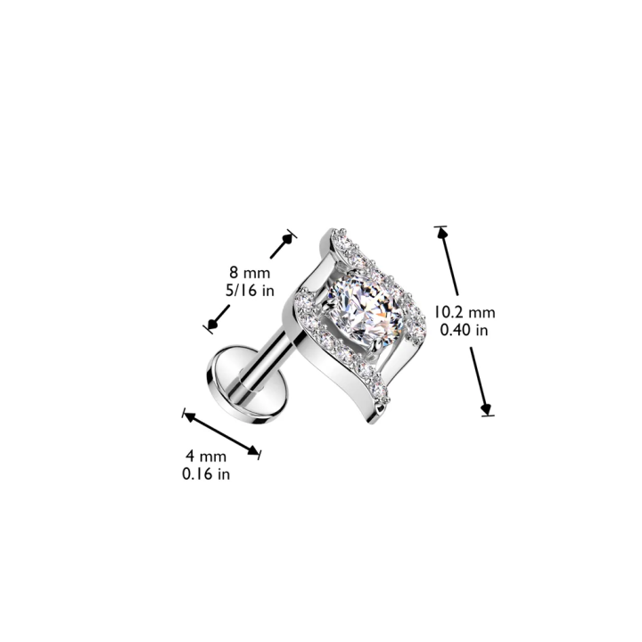 Piercing oreille en acier embout push-in œil égyptien
