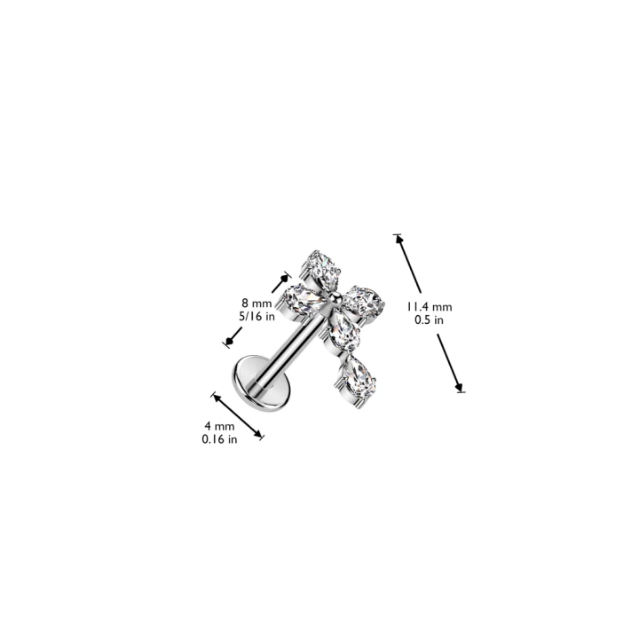 Piercing oreille en acier embout push-in croix celtique