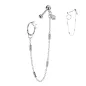 Double piercing cartilage oreille acier chaine et anneau croix
