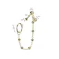 Double piercing cartilage oreille acier doré chaine et anneau billes