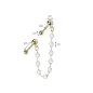 Double piercing cartilage oreille acier doré chaine avec perles