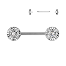 Piercing téton en acier motif celtique