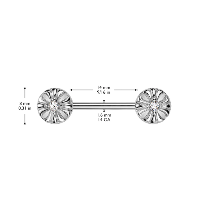 Piercing téton en acier motif celtique