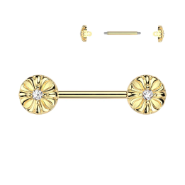 Piercing téton en acier doré motif celtique