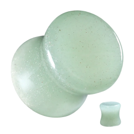 Piercing plug d'oreille en aventurine verte