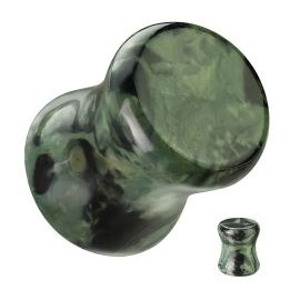Piercing plug d'oreille en jaspe œil vert
