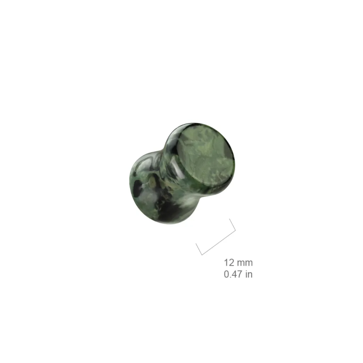 Piercing plug d'oreille en jaspe œil vert