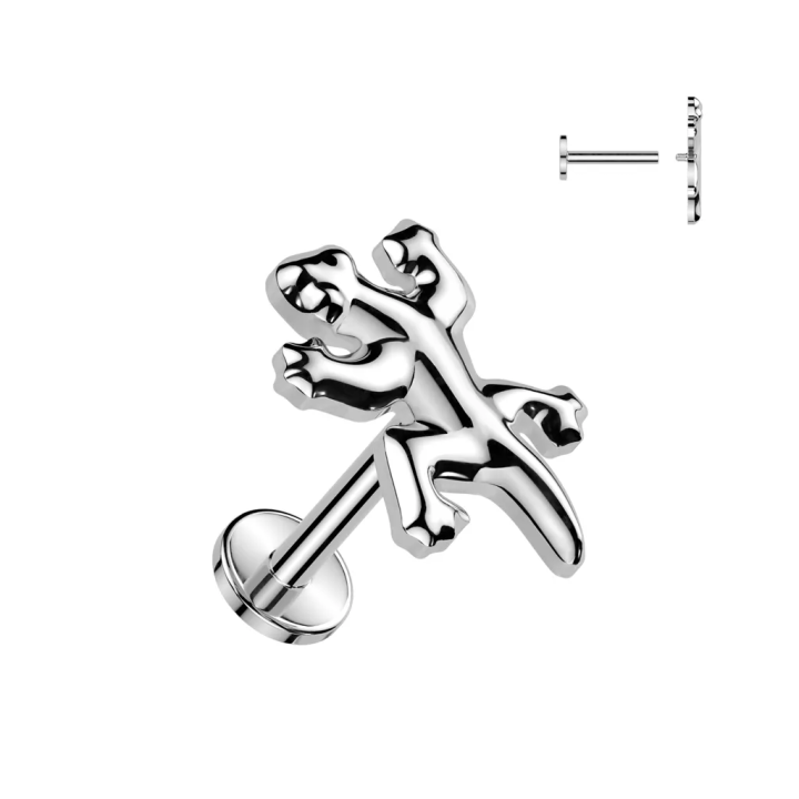 Piercing oreille en titane lézard gecko