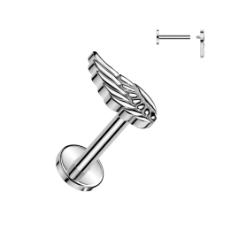 Piercing oreille en titane aile d'ange