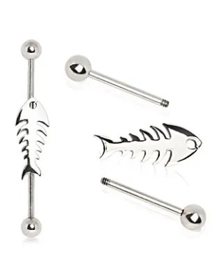 Piercing industriel squelette de poisson