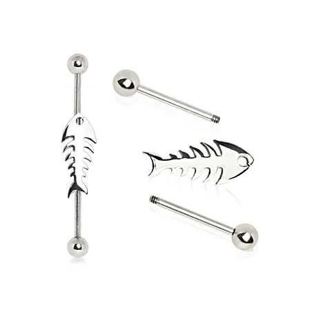 Piercing industriel squelette de poisson
