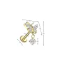 Piercing oreille en titane doré papillon pendentif strass blanc