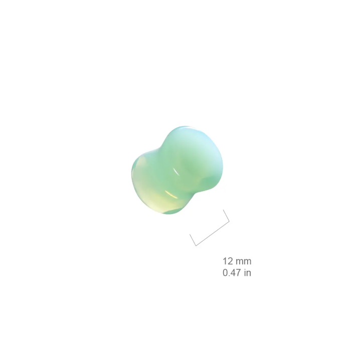 Piercing plug d'oreille en opalite verte