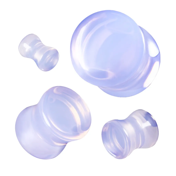 Piercing plug d'oreille en opalite violette