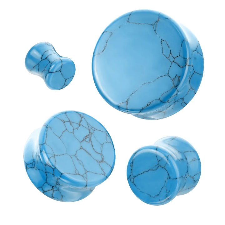 Piercing plug d'oreille en turquoise